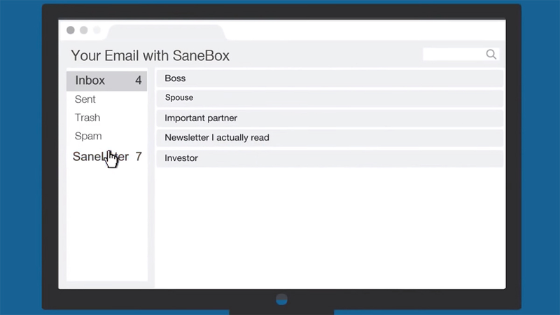 SaneBox learns more about your email account over time.